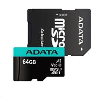 Adata MicroSDXC 64GB U3 V30S až 95MB/s + adapter