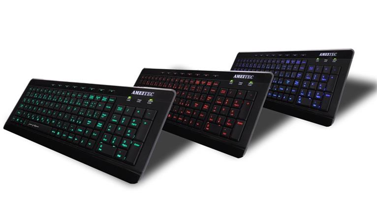 AMEI Keyboard AM-K3001R Professional Letter Red Illuminated Keyboard (CZ layout)