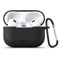Apple EPICO silikonové pouzdro pro Airpods Pro (2022) s karabinou černé