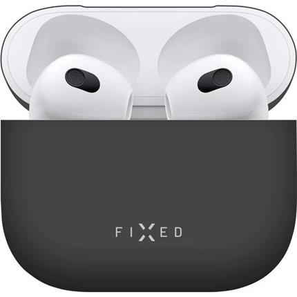 Apple FIXED Silky ultratenké silikonové pouzdro Apple Airpods 3 černé