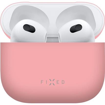 Apple FIXED Silky ultratenké silikonové pouzdro Apple Airpods 3 růžové