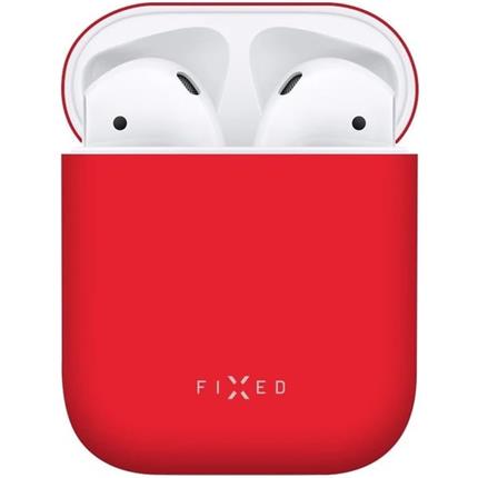 APPLE FIXED Silky ultratenké silikonové pouzdro Apple Airpods červené