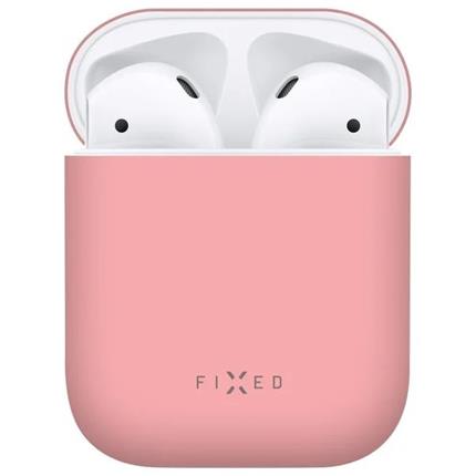 Apple FIXED Silky ultratenké silikonové pouzdro Apple Airpods růžové