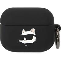 Apple Karl Lagerfeld 3D Logo NFT Choupette Head Silikonové pouzdro Airpods Pro černé
