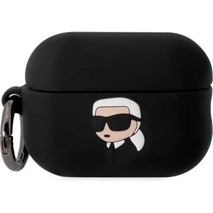 Apple Karl Lagerfeld 3D Logo NFT Karl Head Silikonové pouzdro Airpods Pro 2 černé