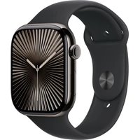 Apple Watch Series 10 Cellular 46mm Břidlicově šedý titan s černým sportovním řemínkem M/L