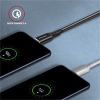 AXAGON BUCM-AM15AB, HQ kabel USB-C <-> USB-A, 1.5m, USB 2.0, 3A, ALU, oplet, černý