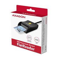 AXAGON CRE-SM3N, USB-A FlatReader čtečka kontaktních karet Smart card (eObčanka), kabel 1.3m