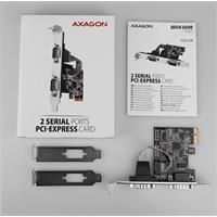 AXAGON PCEA-S2N, PCIe řadič - 2x sériový port (RS232) 250 kbps, vč. LP