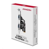 AXAGON PCEA-S2N, PCIe řadič - 2x sériový port (RS232) 250 kbps, vč. LP