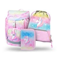 BAAGL SET 3 Airy Rainbow Unicorn: aktovka, penál, sáček