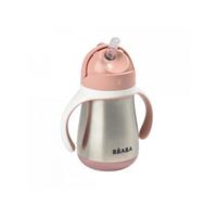 Beaba Hrnek termoizolační s brčkem nerez 250ml růžová