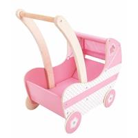 Bigjigs Toys Dřevěný kočárek pro panenky