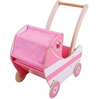 Bigjigs Toys Dřevěný kočárek pro panenky