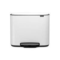 Brabantia Bo Pedálový odpadkový koš na tříděný odpad 11 + 23 L bílá