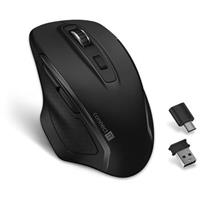 CONNECT IT Dual SmartSwitch bezdrátová myš, USB-A + C (+1x AA baterie zdarma), ČERNÁ