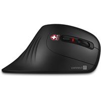 CONNECT IT FOR HEALTH ErgoMax ergonomická vertikální myš, (+ 1x AA baterie zdarma), bezdrátová, ČERNÁ