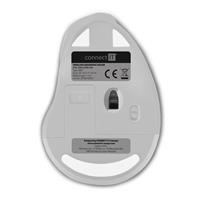 CONNECT IT FOR HEALTH Gloss ergonomická vertikální myš, (+ 1x AA baterie zdarma), bezdrátová, BÍLÁ