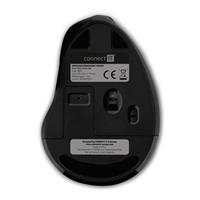 CONNECT IT FOR HEALTH Gloss ergonomická vertikální myš, (+ 1x AA baterie zdarma), bezdrátová, ČERNÁ