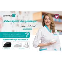 CONNECT IT FOR HEALTH Gloss ergonomická vertikální myš, (+ 1x AA baterie zdarma), bezdrátová, ČERNÁ