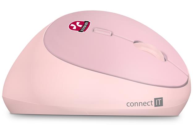 CONNECT IT FOR HEALTH LADIES PINK ergonomická vertikální myš, bezdrátová