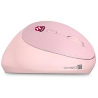 CONNECT IT FOR HEALTH LADIES PINK ergonomická vertikální myš, bezdrátová