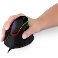 CONNECT IT GAME FOR HEALTH RGB ergonomická vertikální myš, drátová, ČERNÁ