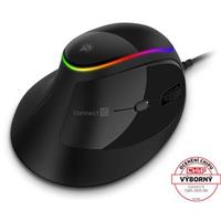 CONNECT IT GAME FOR HEALTH RGB ergonomická vertikální myš, drátová, ČERNÁ
