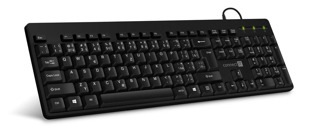 CONNECT IT kancelářská klávesnice, USB, CZ + SK verze, ČERNÁ