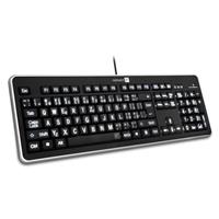 CONNECT IT LED bíle podsvícená klávesnice s VELKÝM fontem, USB