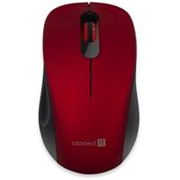 CONNECT IT "MUTE" bezdrátová optická tichá myš, USB, (+ 1x AA baterie zdarma), červená