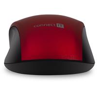 CONNECT IT "MUTE" bezdrátová optická tichá myš, USB, (+ 1x AA baterie zdarma), červená