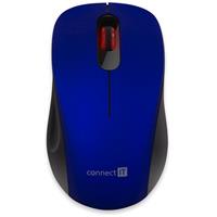 CONNECT IT "MUTE" bezdrátová optická tichá myš, USB, (+ 1x AA baterie zdarma), modrá