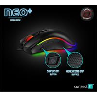 CONNECT IT NEO+ profesionální optická herní myš + SW, 7200 DPI, ČERNÁ