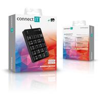 CONNECT IT NumCALC drátová numerická klávesnice, ČERNÁ