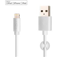 FIXED datový a nabíjecí kabel Lightning, 2 metry, MFI, 2,4A, bílý