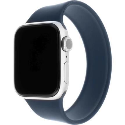 FIXED provlékací silikonový řemínek Apple Watch 42/44/45mm XS modrý
