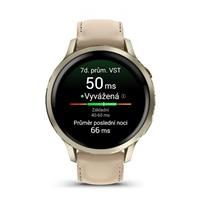 Garmin Venu 4 (41 mm) Zlaté / Bílý silikonový řemínek a Light Sand kožený řemínek, EU (upravit kartu)