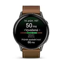Garmin Venu 4 (45 mm) Slate / Černý silikonový řemínek a Hnědý kožený řemínek, EU (upravit kartu)