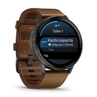 Garmin Venu 4 (45 mm) Slate / Černý silikonový řemínek a Hnědý kožený řemínek, EU (upravit kartu)
