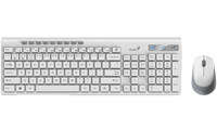 GENIUS SlimStar 8230/ Bezdrátový set Bluetooth + 2,4GHz/ připojení až 3 zařízení/ USB/ bílá/ CZ+SK layout