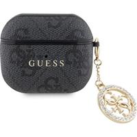 Guess 4G Script PC/PU Charm pouzdro pro AirPods 3 černé