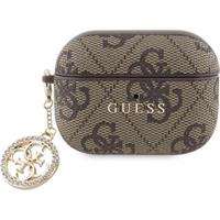 Guess 4G Script PC/PU Charm pouzdro pro AirPods Pro 2 hnědé