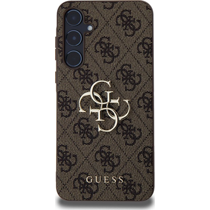 Guess PU 4G Metal Logo kryt Samsung Galaxy S25 hnědý