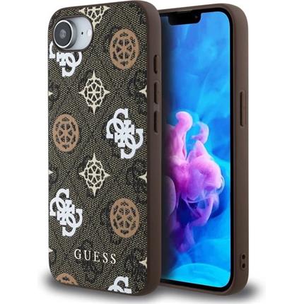 Guess PU 4G Peony MagSafe kryt iPhone 16e hnědý