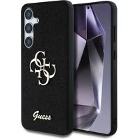 Guess PU Fixed Glitter 4G Metal Logo kryt Samsung Galaxy S25 černý