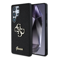 Guess PU Fixed Glitter 4G Metal Logo kryt Samsung Galaxy S25 Ultra černý
