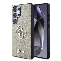 Guess PU Fixed Glitter 4G Metal Logo kryt Samsung Galaxy S25 Ultra zlatý