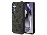 Guess PU Leather 4G Colored Ring MagSafe kryt Samsung Galaxy S25 hnědý