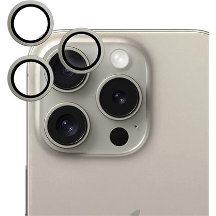 iWant ochrana čoček na kameru iPhone 15 Pro/15 Pro Max titanově zlatá